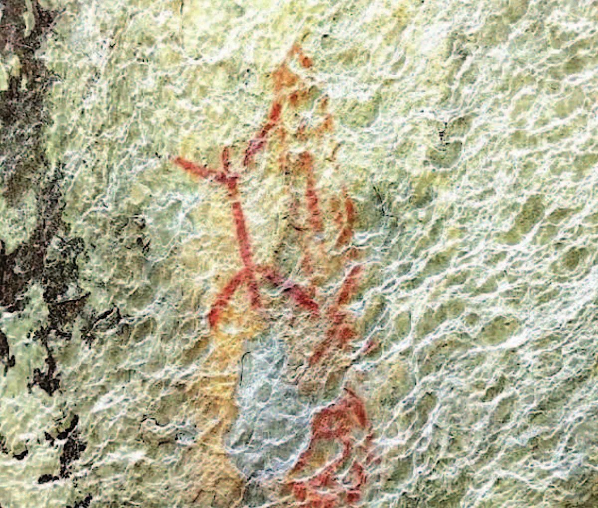 Foto de grafismos encontrados no sítio do Cedro.